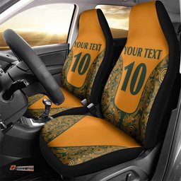 Custom Australia Rugby Championship 2025 Car Seat Cover Aboriginal Art Tattoo Pattern