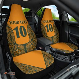 Custom Australia Rugby Championship 2025 Car Seat Cover Aboriginal Art Tattoo Pattern