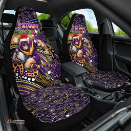 Merry Christmas Storm Car Seat Cover Aboriginal Santa Rugby Mascot Melbourne