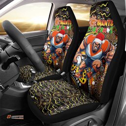 Merry Christmas AFL Giants Car Seat Cover Aboriginal Santa Football Mascot