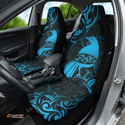 New Zealand Tui Bird Car Seat Cover Aotearoa Maori Pattern Blue