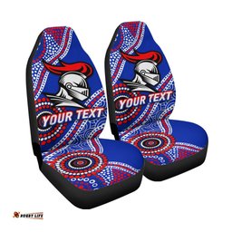 Custom Personalised Knights Rugby Aboriginal Art Car Seat Covers