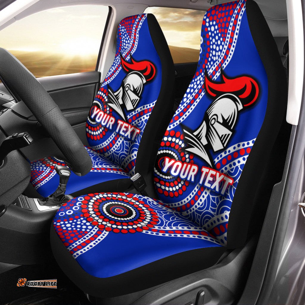 Custom Personalised Knights Rugby Aboriginal Art Car Seat Covers