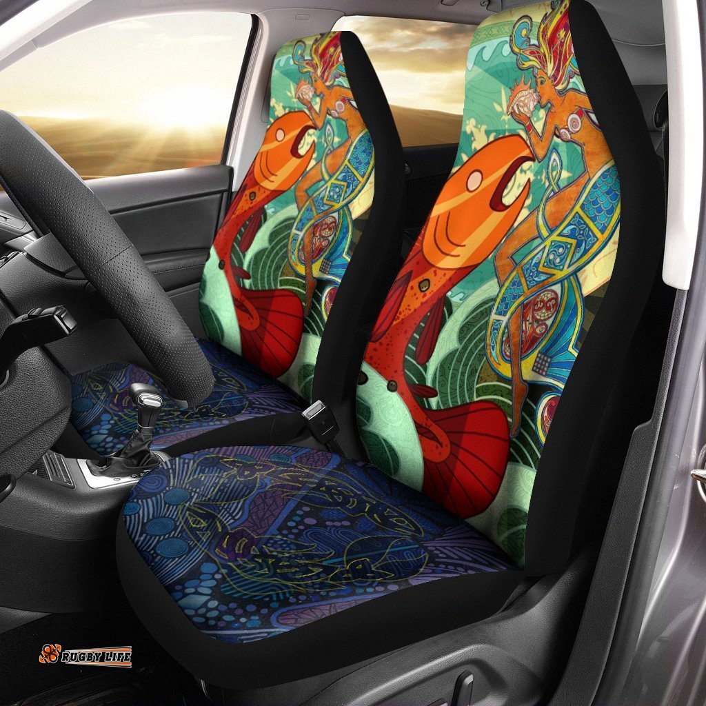 Celtic Salmon Fish Car Seat Covers The Salmon of Knowledge Light Blue