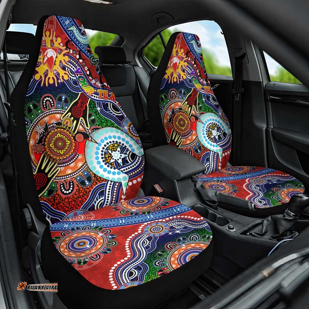 Custom NAIDOC Week 2024 Sydney Swans Car Seat Cover Australia Aboriginal Dot Painting