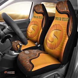 Custom Perth Scorchers Car Seat Cover Indigenous Art Grunge Style