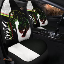 Panthers Car Seat Cover Claws Half Black White Style