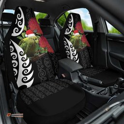 New Zealand Kakapo Christmas Car Seat Cover Meri Kirihimete Pohutukawa Flowers