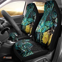 New Zealand Fantail Bird Car Seat Cover Maori Piwakawaka Kowhai Paua Shell Pattern