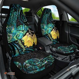 New Zealand Fantail Bird Car Seat Cover Maori Piwakawaka Kowhai Paua Shell Pattern