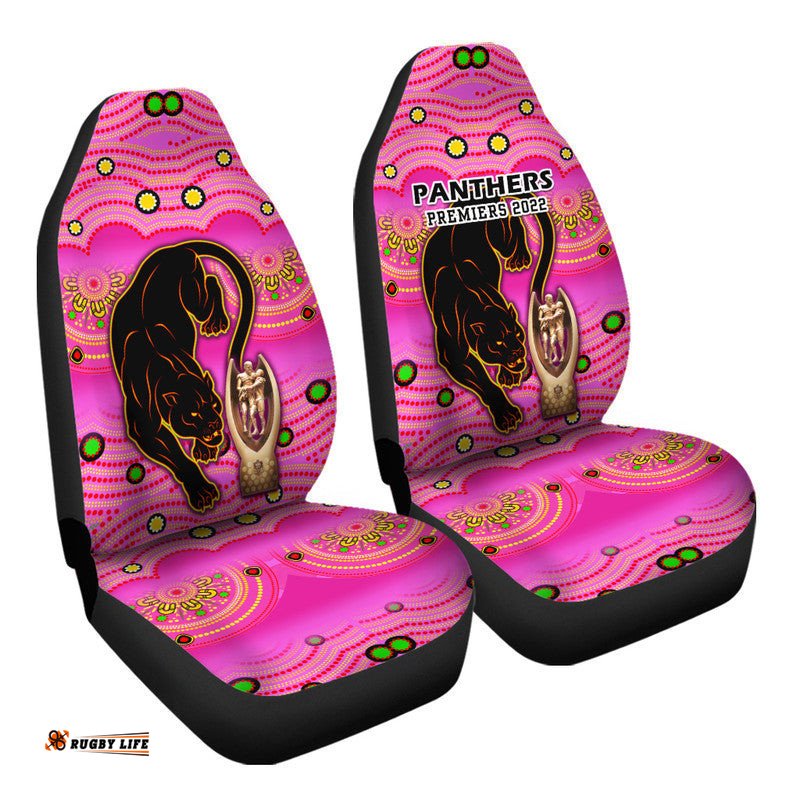Penrith Panthers Rugby Car Seat Cover Pink Crouching Panther Premiers