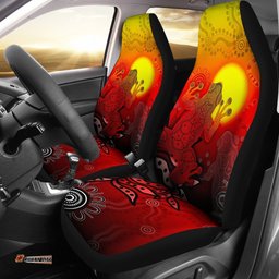 Aboriginal Car Seat Covers Indigenous Frog Red