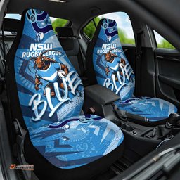 Personalized NSW Rugby League Car Seat Cover Blues Mascot Indigenous
