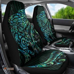 New Zealand Eel Car Seat Cover Tuna Aotearoa Maori With Paua Shell Turquoise