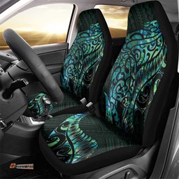 New Zealand Eel Car Seat Cover Tuna Aotearoa Maori With Paua Shell Turquoise