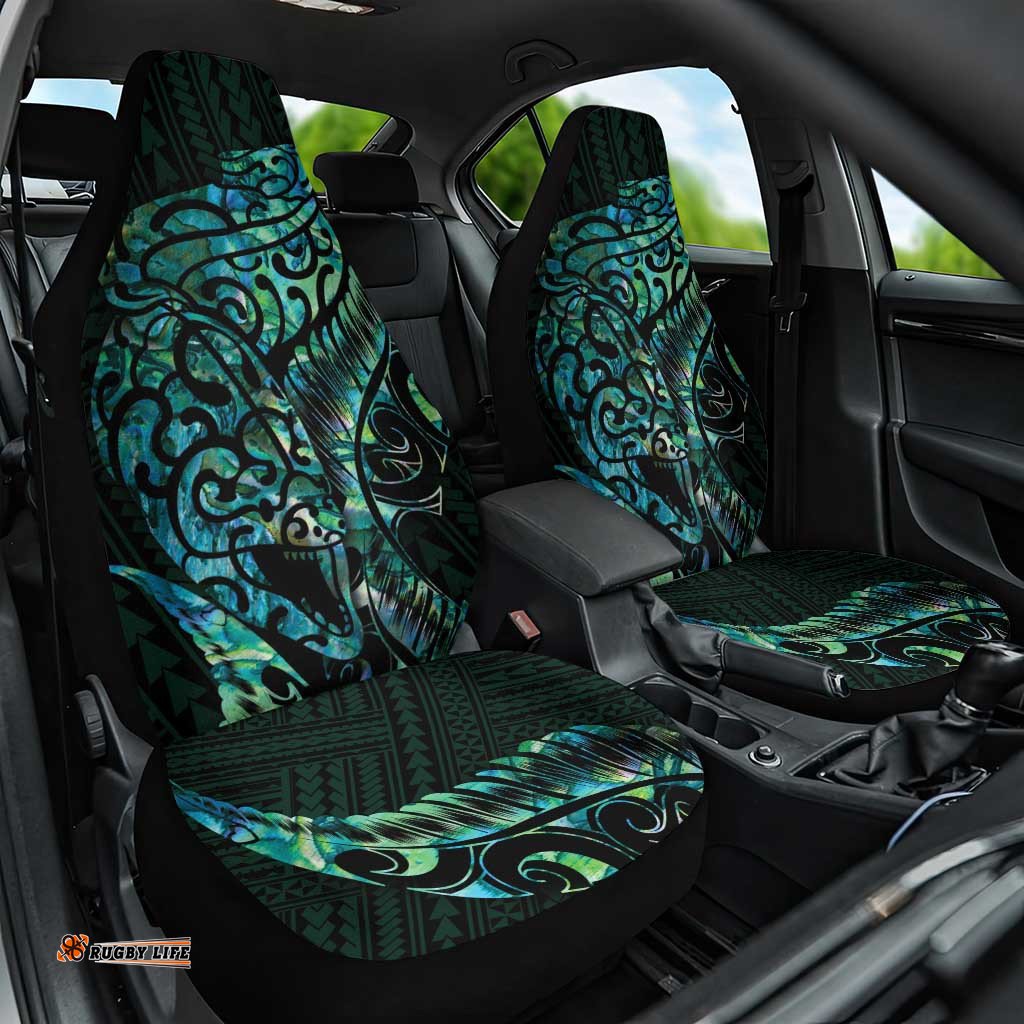 New Zealand Eel Car Seat Cover Tuna Aotearoa Maori With Paua Shell Turquoise
