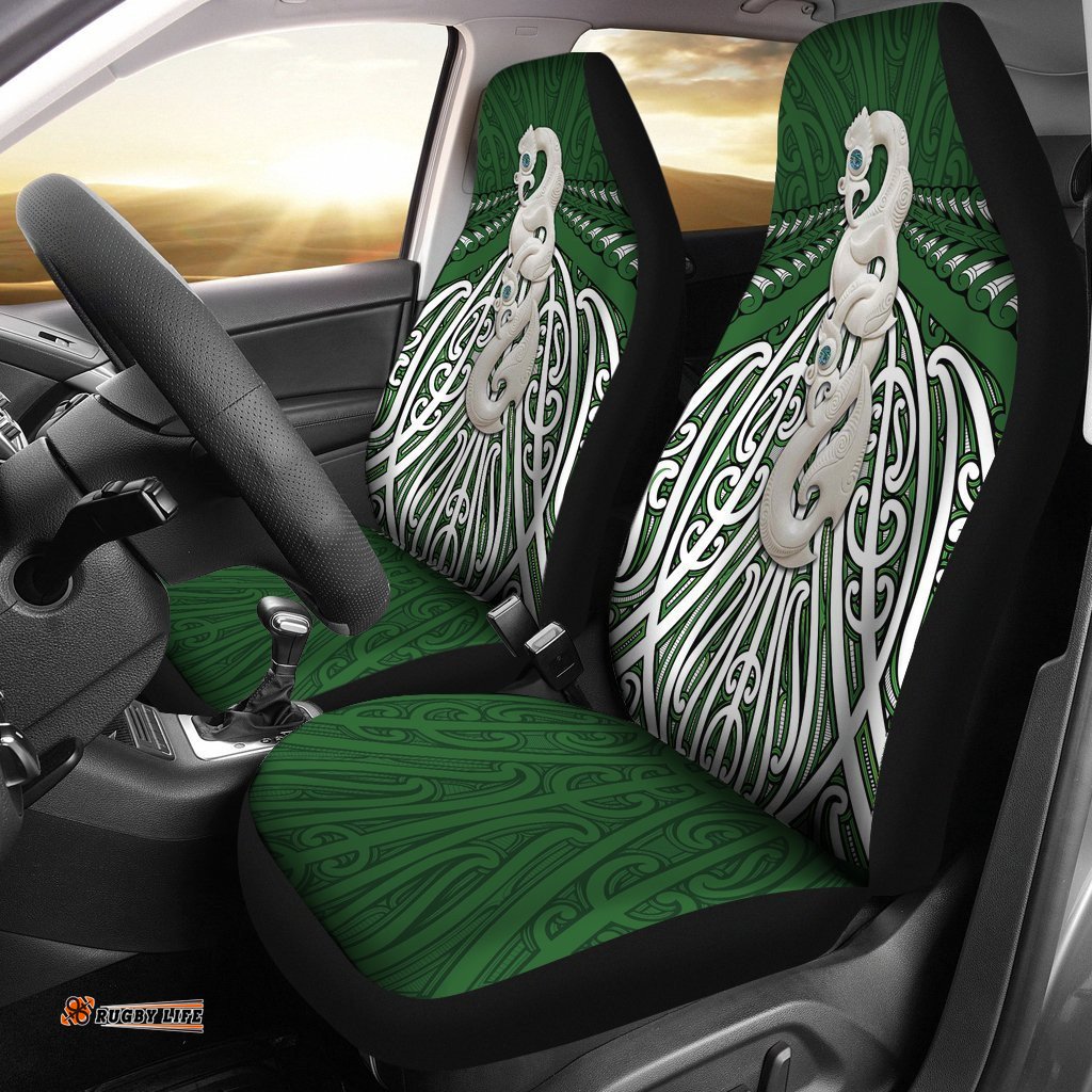 Maori Moko Tattoo Car Seat Cover, Manaia Pounamu