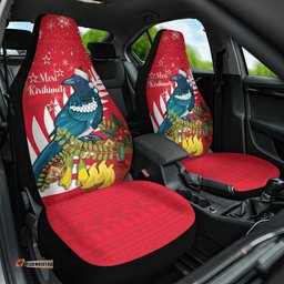 New Zealand Christmas In July Car Seat Cover Tui Bird With Kowhai Meri Kirihimete