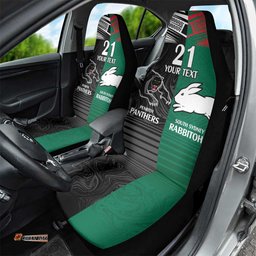 Custom Rabbitohs Panthers Car Seat Cover NRL Tribal Half Style
