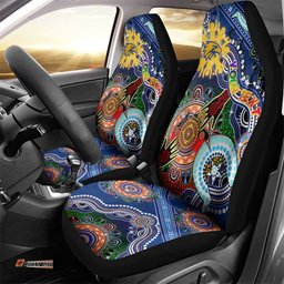Custom NAIDOC Week 2024 West Coast Eagles Car Seat Cover Australia Aboriginal Dot Painting