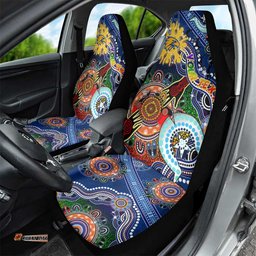 Custom NAIDOC Week 2024 West Coast Eagles Car Seat Cover Australia Aboriginal Dot Painting