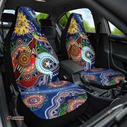 Custom NAIDOC Week 2024 West Coast Eagles Car Seat Cover Australia Aboriginal Dot Painting