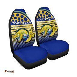 Custom Personalised Eels Rugby Parra Aboriginal Blue And Gold Car Seat Covers