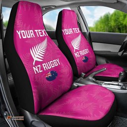 Custom New Zealand Silver Fern Rugby Car Seat Cover Go Aotearoa Pink Version