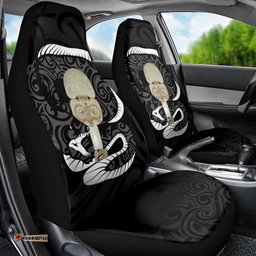 Black New Zealand Eel Car Seat Cover Aotearoa Maori Tuna With Kotiate Weapon