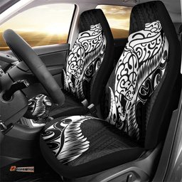 New Zealand Eel Car Seat Cover Tuna Aotearoa Maori Patten Black