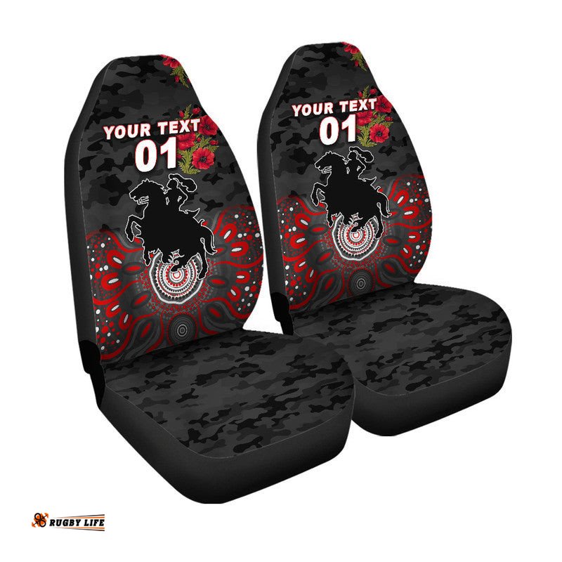 Custom Personalised St. George Illawarra Dragons ANZAC Car Seat Cover Indigenous Vibes Black