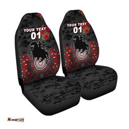 Custom Personalised St. George Illawarra Dragons ANZAC Car Seat Cover Indigenous Vibes Black
