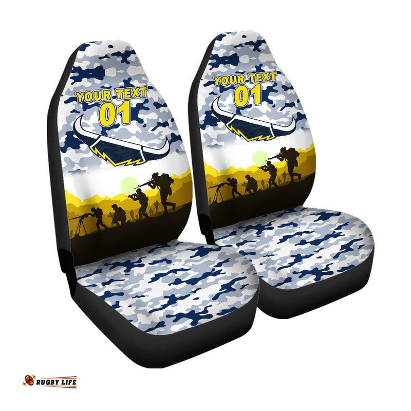 Custom Personalised North Queensland Cowboys ANZAC Car Seat Cover Simple Style White