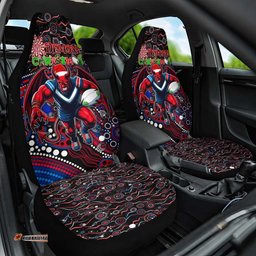 Merry Christmas AFL Demons Car Seat Cover Aboriginal Santa Football Mascot
