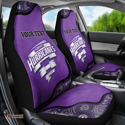 Custom Hobart Hurricanes Car Seat Cover Indigenous Art Grunge Style