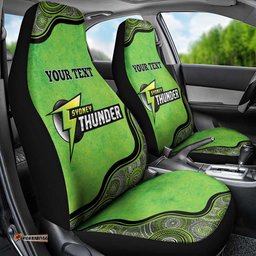 Custom Sydney Thunder Car Seat Cover Indigenous Art Grunge Style