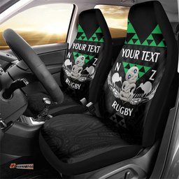 Personalised Aotearoa Rugby Car Seat Cover New Zealand Maori Kete Matauranga Pattern