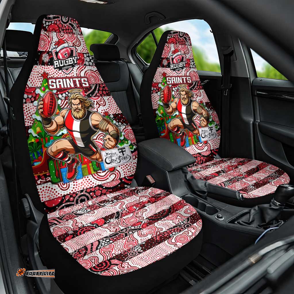 Saints Football Merry Christmas Car Seat Cover Indigenous Australian Art