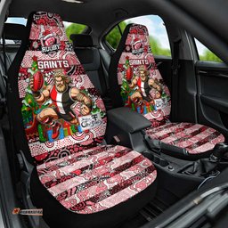 Saints Football Merry Christmas Car Seat Cover Indigenous Australian Art