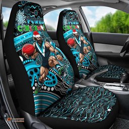 Merry Christmas AFL Power Car Seat Cover Aboriginal Santa Football Mascot