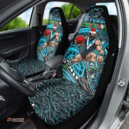 Merry Christmas AFL Power Car Seat Cover Aboriginal Santa Football Mascot