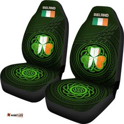 Ireland Car Seat Covers Ireland Symbol With Celtic Patterns