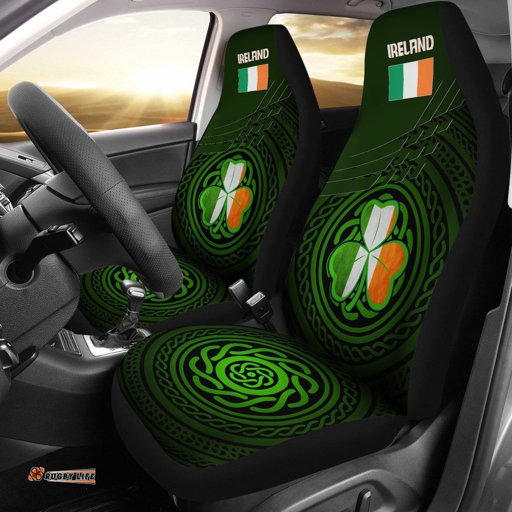 Ireland Car Seat Covers Ireland Symbol With Celtic Patterns