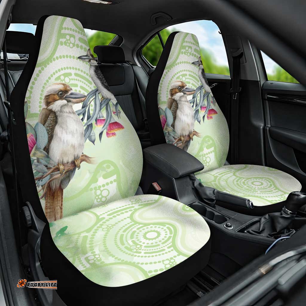 Australia Gumtree And Kookaburra Car Seat Cover Aboriginal Art Watercolor Style