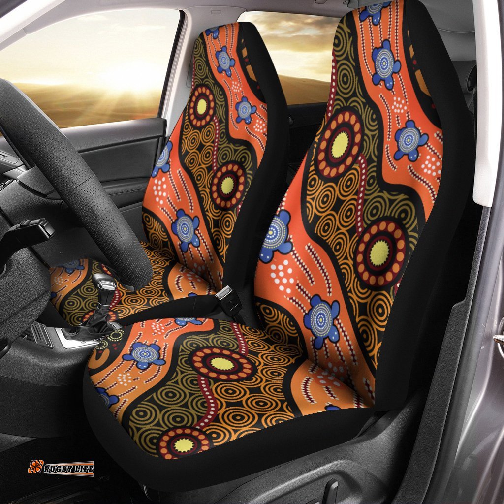 Car Seat Cover Aboriginal Dot Unique Style Turtle