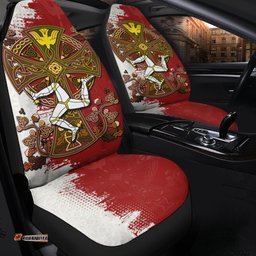 Isle of Man Celtic Car Seat Covers Isle of Man Three Legs Symbol With Celtic Cross