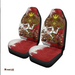 Isle of Man Celtic Car Seat Covers Isle of Man Three Legs Symbol With Celtic Cross