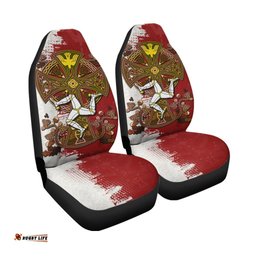 Isle of Man Celtic Car Seat Covers Isle of Man Three Legs Symbol With Celtic Cross