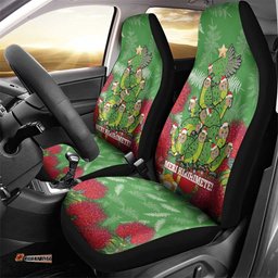 Kakapo New Zealand Christmas Car Seat Cover Meri Kirihimete Pohutukawa Green Color