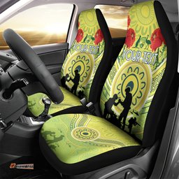 Custom Australia Cricket ANZAC Car Seat Cover The Military Soldiers with Aboriginal Style